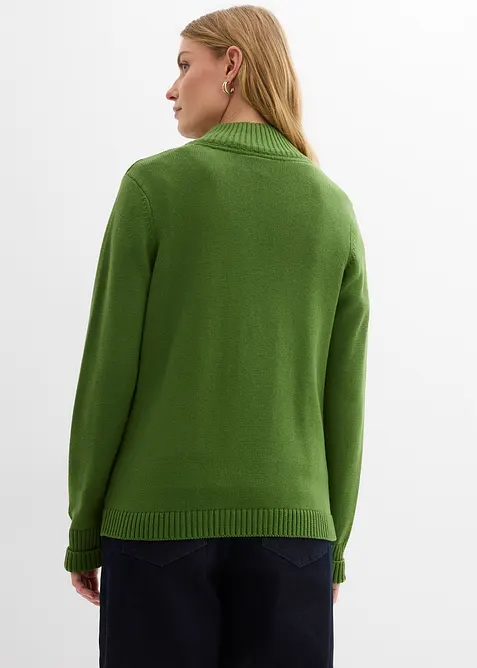 Stickad kofta av ekologisk bomull, bonprix