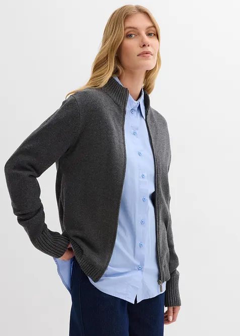 Stickad kofta av ekologisk bomull, bonprix