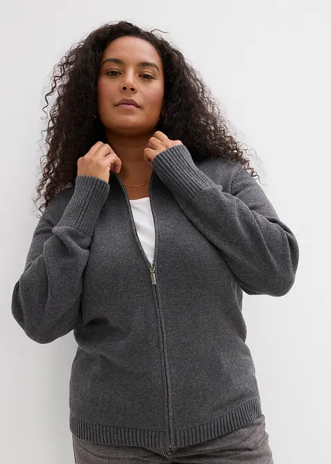 Stickad kofta av ekologisk bomull, bonprix