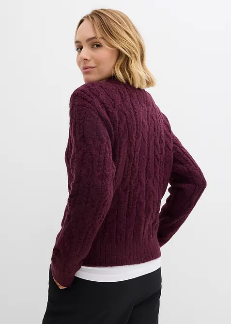 Grovstickad cardigan, bonprix