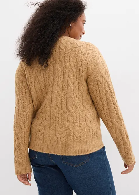 Grovstickad cardigan, bonprix