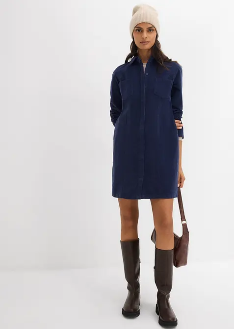 Insvängd manchesterklänning, bonprix