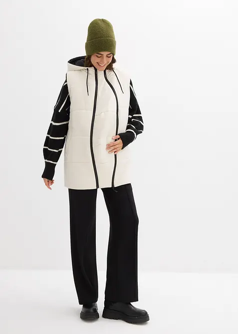 Fodrad och vändbar mammaväst med babyficka, bonprix