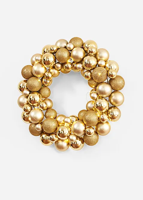 Prydnadskrans med kulor och LED-belysning, bonprix