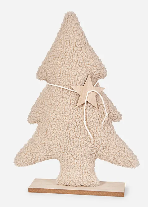 Prydnadsgran med teddymaterial, bonprix