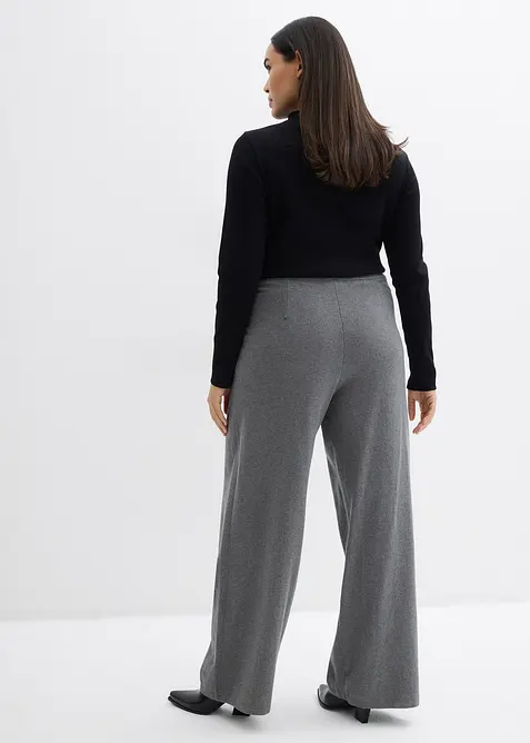 Stickad byxa av mjuk kashmirmix, bonprix