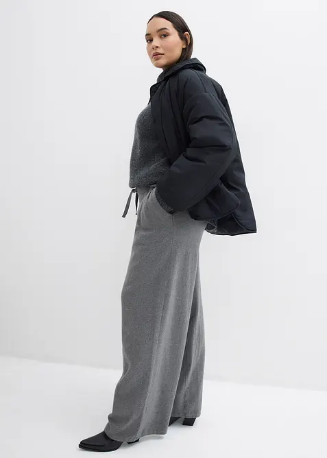 Stickad byxa av mjuk kashmirmix, bonprix