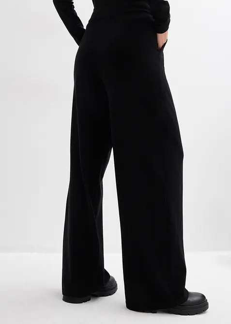 Stickad byxa av mjuk kashmirmix, bonprix