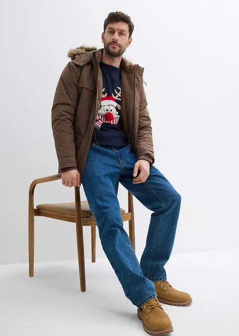 Finstickad tröja med julmotiv, bonprix