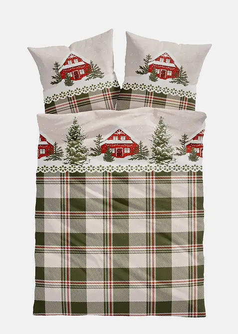 S&auml;ngkl&auml;der med hus och rutor, bonprix