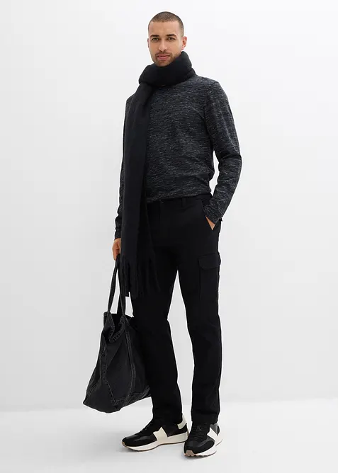 Stretchig termocargobyxa, normal passform, raka ben, bonprix