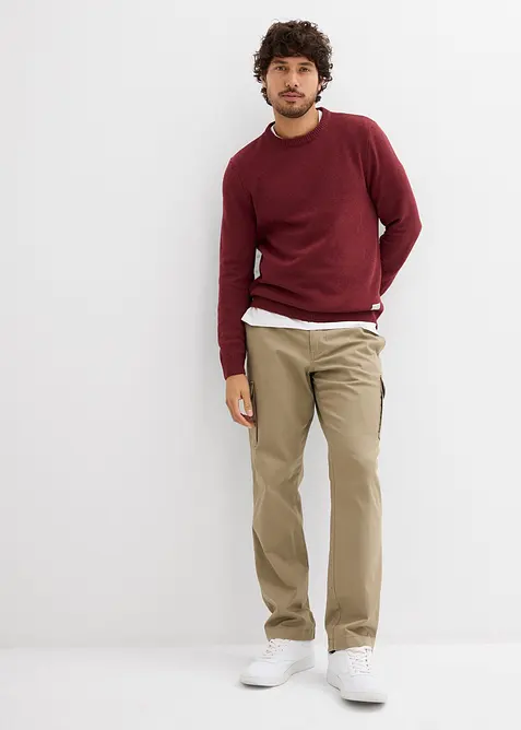 Stretchig termocargobyxa, normal passform, raka ben, bonprix