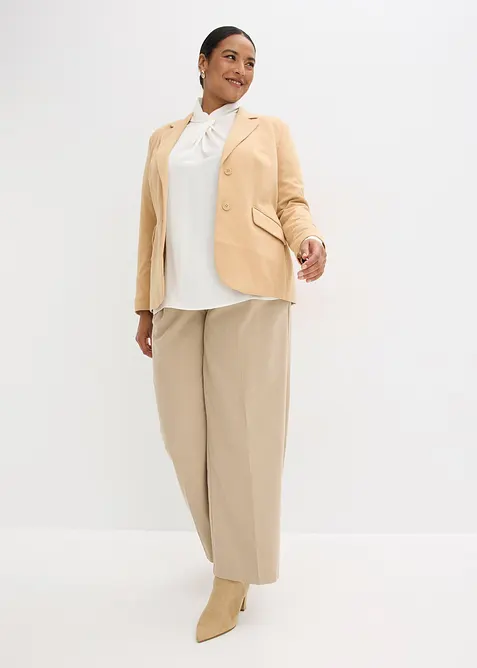 Jerseykavaj i bomull, figursydd, bonprix