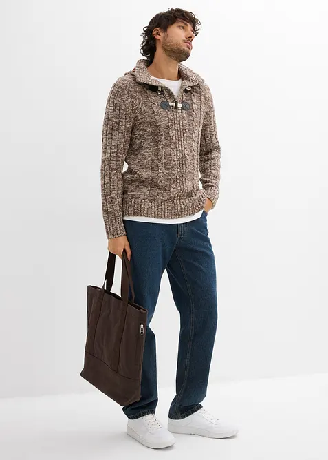 Tröja med huva och bomull, bonprix