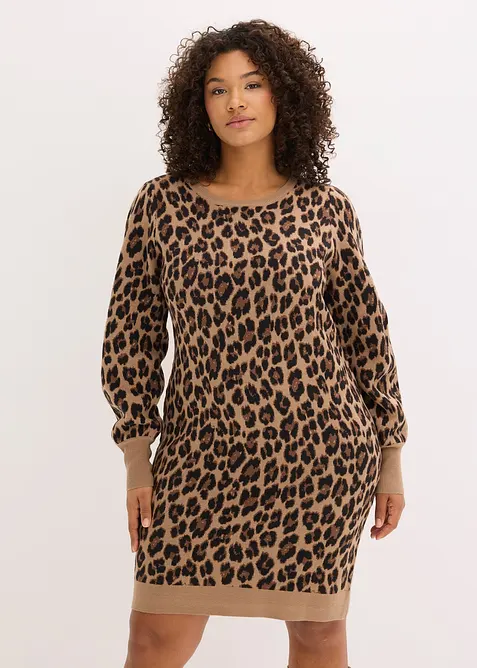 Stickad klänning, bonprix