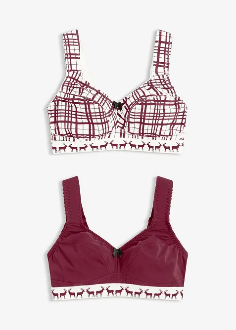 BH utan bygel med bomull (2-pack), bonprix