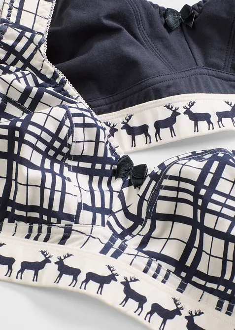 BH utan bygel med bomull (2-pack), bonprix