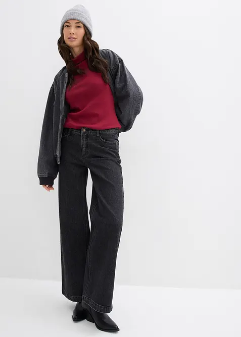 Wide Leg Jeans Mid Waist, Full Length, bonprix