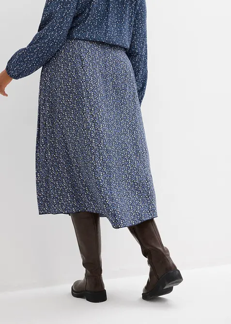 Mellanlång kjol i följsam viskos, bonprix