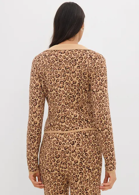 Finstickad cardigan i kort modell, bonprix