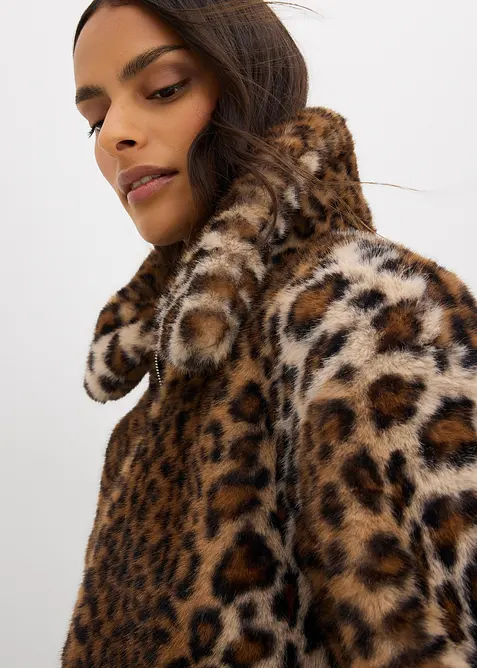 Oversizejacka i pälsimitation, bonprix