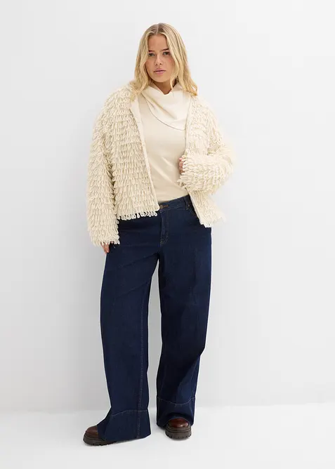 Cardigan i lurvigt material, bonprix