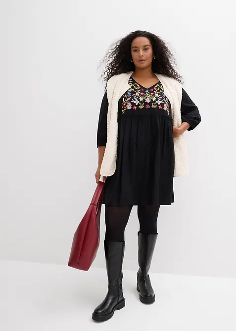 Tunikaklänning i följsam viskos, bonprix