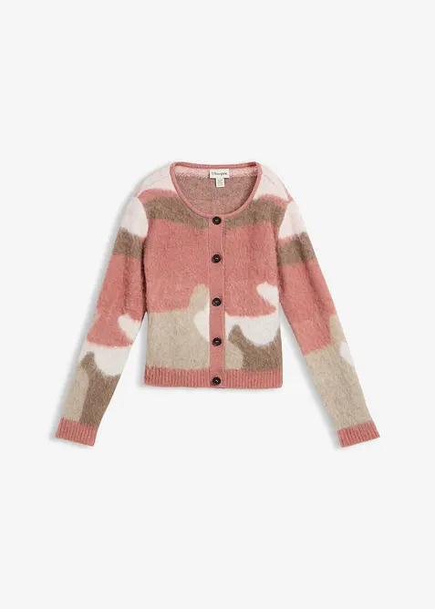 Mönstrad cardigan med knappar, bonprix