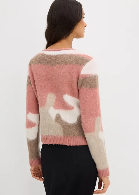 Mönstrad cardigan med knappar, bonprix