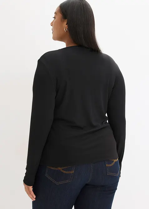 Ribbstickad topp, bonprix