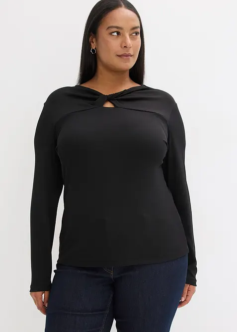 Ribbstickad topp, bonprix