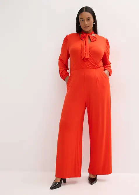 Jumpsuit i följsam viskosmix, bonprix