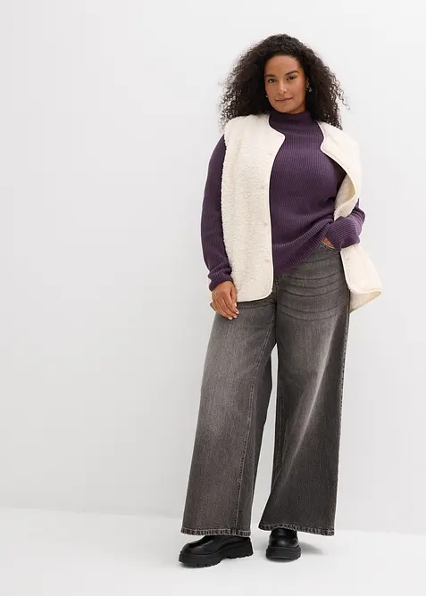 Ribbstickad tr&ouml;ja av ekologisk bomull, bonprix