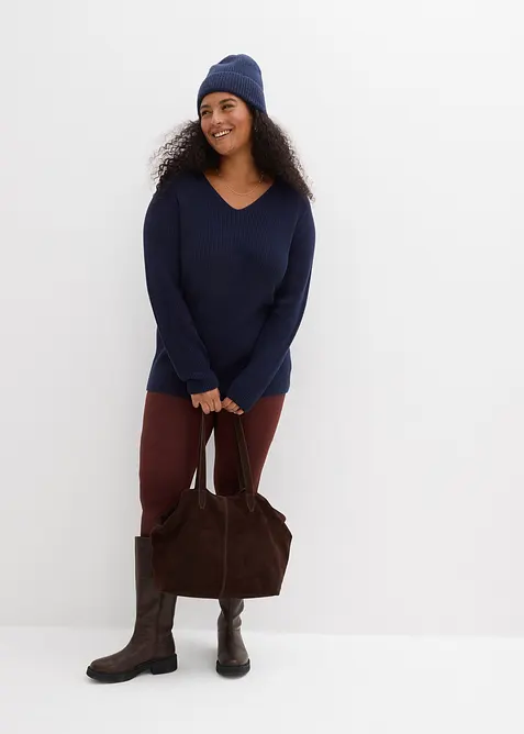 Ribbstickad tr&ouml;ja i ekologisk bomull, bonprix