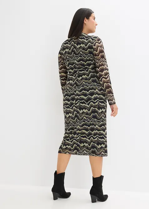 Midiklänning av mjuk mesh, bonprix