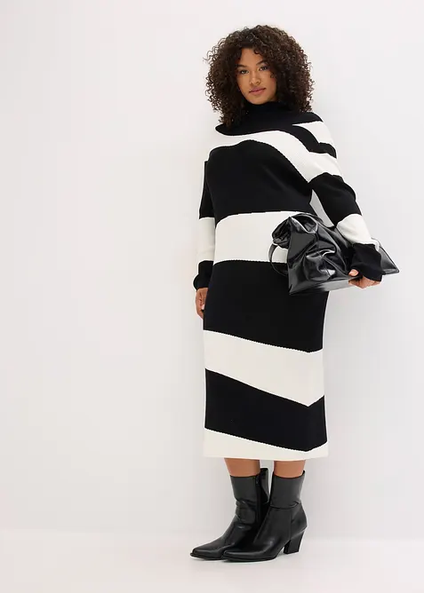 Stickad klänning, bonprix