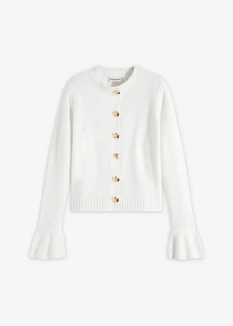Cardigan med dekorativa knappar, bonprix