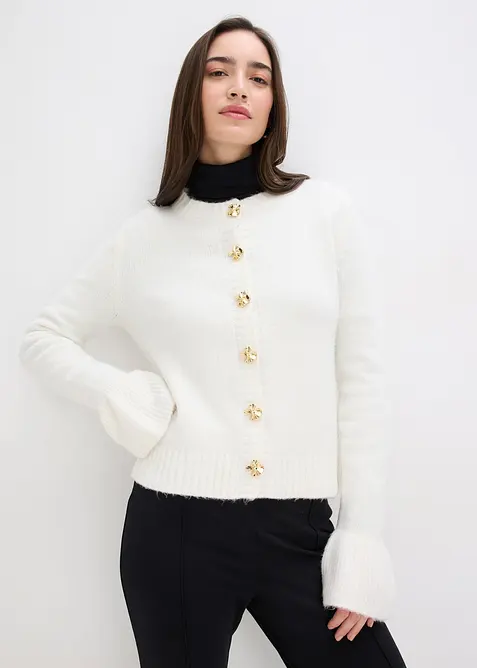 Cardigan med dekorativa knappar, bonprix