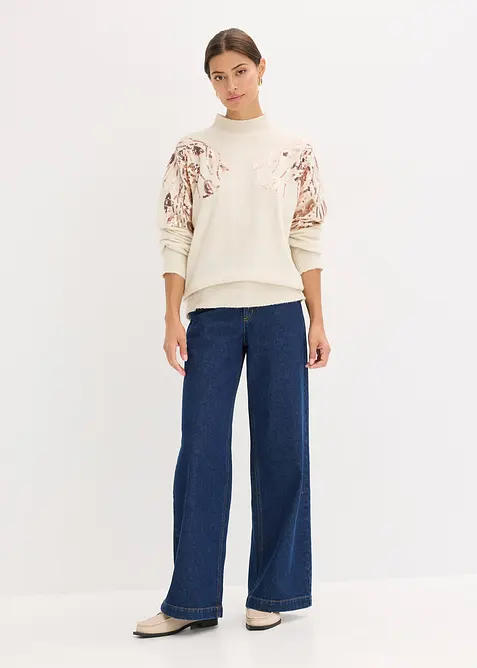 Oversizetröja med paljetter, bonprix