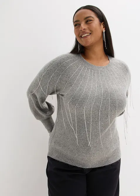 Tröja med strassapplikation, bonprix