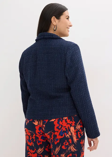 Bouclékavaj med dekorativa knappar, bonprix