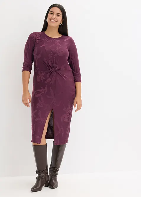 Mellanlång jacquardklänning, bonprix