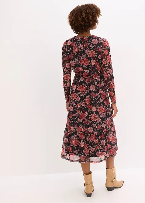 Midiklänning av mjuk mesh, bonprix