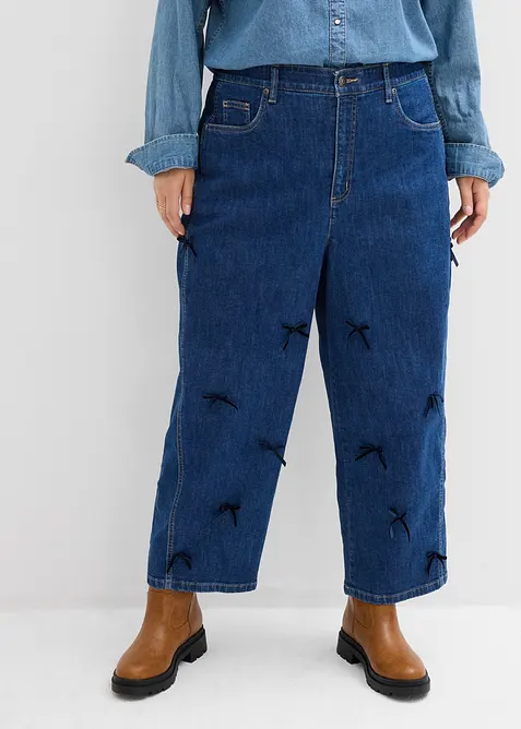 Barrel jeans High Waist, ledig midja, bonprix