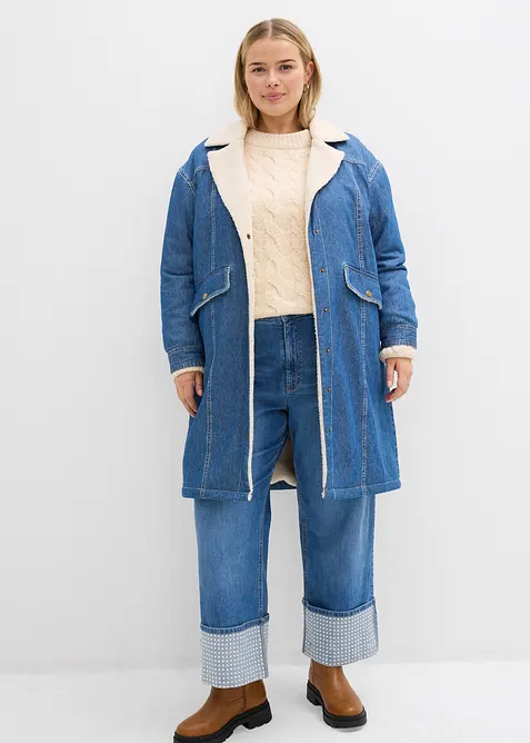 Straight Jeans High Waist, med Turn-Ups, bonprix