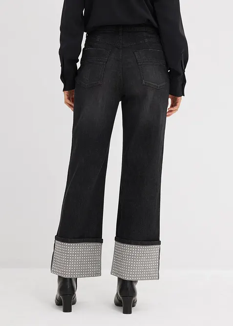 Straight Jeans High Waist, med Turn-Ups, bonprix