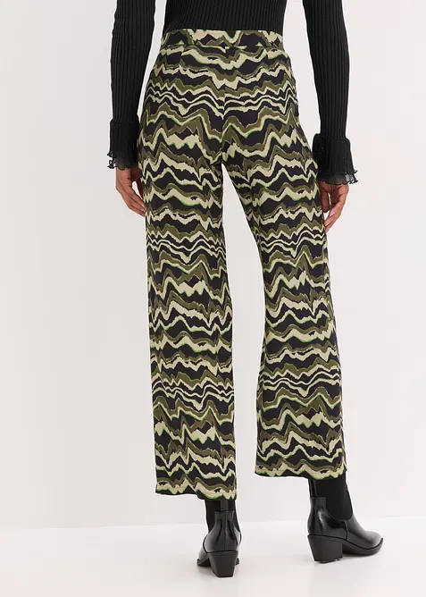 Palazzobyxa i tunn viskoskräpp, bonprix