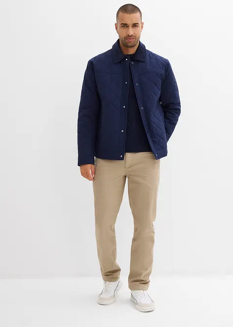 Stretchig byxa med värmande flanellfoder, normal passform, raka ben, bonprix