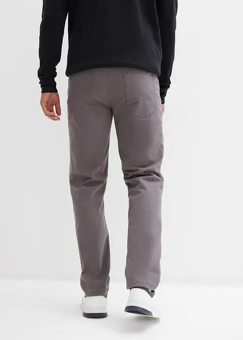 Stretchig byxa med v&auml;rmande flanellfoder, normal passform, raka ben, bonprix