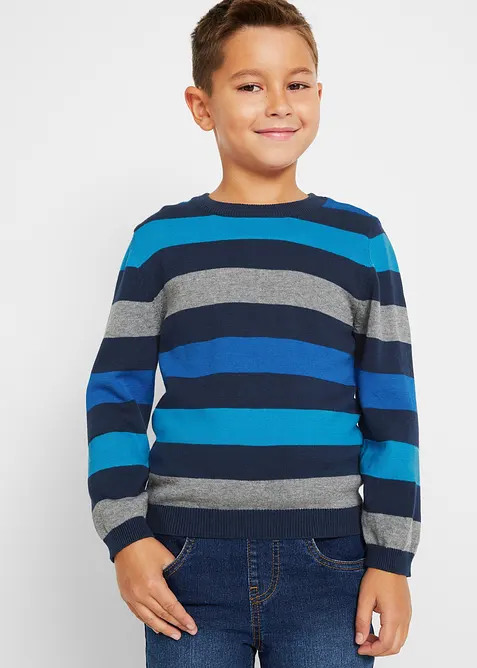 Finstickad bomullströja för barn, bonprix